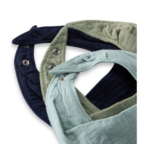Organic Cotton Baby Bandana Bibs - Sea Foam Blue