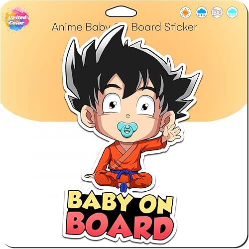 Anime Baby on Board Sticker for Cars - Baby Signs for Car SUV Trucks Vans RVs Large 7 Inches