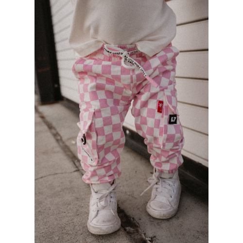 Checker Cargo Pants - Pink | Little Trouble