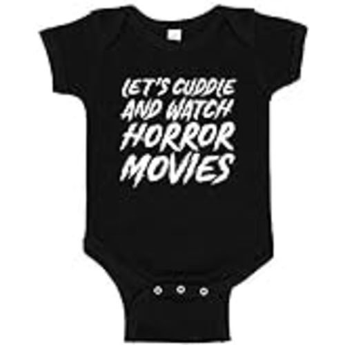 Let's Cuddle and Watch Horror Movies Baby Bodysuit or Toddler T-Shirt Halloween Spooky Baby Clothes