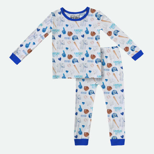 Crown Town Watercolor - 2pc Long Sleeve Pajamas – Kansas City Keiki