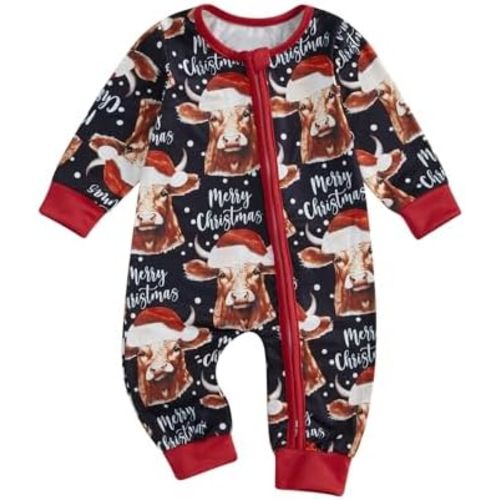 Western Baby Boy Girl Clothes Cow Horse Print Romper Zipper Long Sleeve Jumpsuit Bodysuit Newborn Fall Outfit