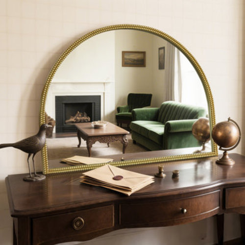 Dakota Fields Antique Mirror with Metal Frame – Arched Beaded Wall Mirror & Reviews | Wayfair