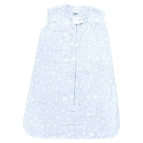 Hudson Baby Infant Boy Plush Sleeping Bag, Sack, Blanket, Light Blue Stars, 6-12 Months