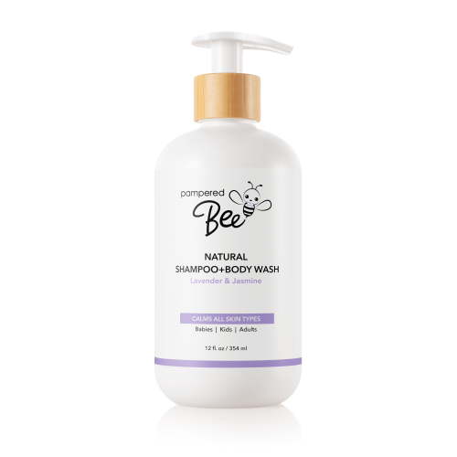 Pampered Bee 2-in-1 Natural Shampoo & Body Wash, Lavender & Jasmine, 12 fl oz