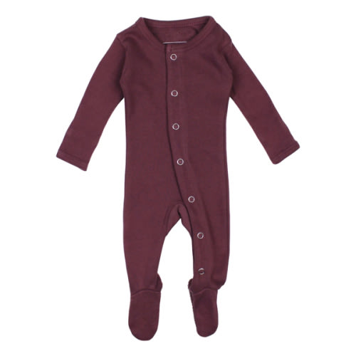 Eggplant | Organic Snap Footie – L'ovedbaby