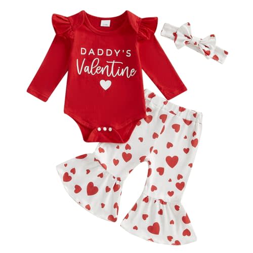 My First Christmas Baby Girl Outfits Elk Print Long Sleeves Romper Flared Pants Sets Baby Girl Christmas Outfits