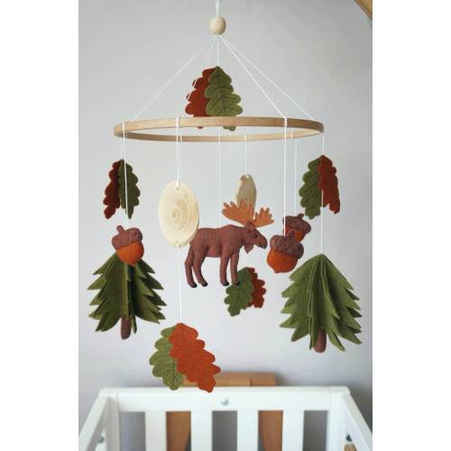 Moose Baby Mobile: Woodland Moose Nursery Decor