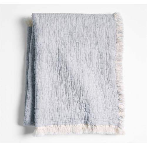Supersoft Organic Cotton Gauze Smoke Blue Baby Stroller Blanket
