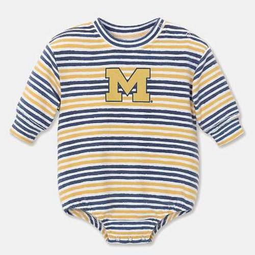 Newborn & Infant ZooZatz Navy Michigan Wolverines Cozy Fleece Bodysuit