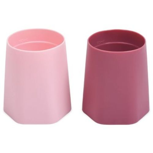 Tiny Twinkle 2-Pack Silicone Training Cups for Baby/Toddler Independent Drinking Pink, Burgundy