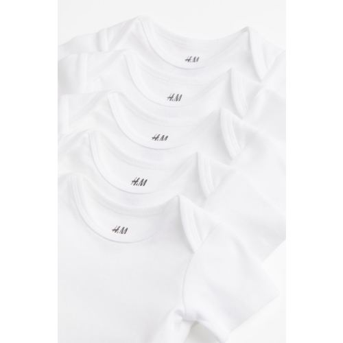 5-pack Bodysuits, White