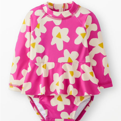 Baby One-Piece Skirted Rashguard Swimsuit