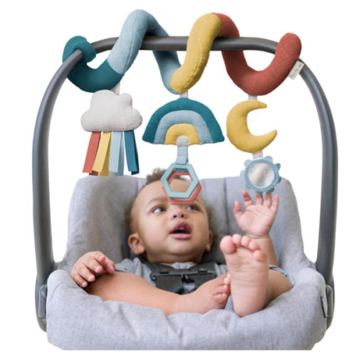 Amazon.com: Itzy Ritzy Spiral Car Seat & Stroller Activity Toy, 0 Months & Up (Rainbow) | Baby Stroller & Car Seat Spiral Toy, Infant Sensory Activity Toy, Easy-Attach Hanging Toy With Textures, Sounds & Visual Play