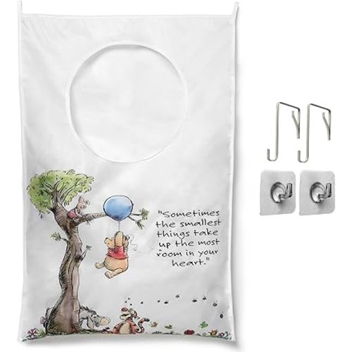 Winnie Hanging Laundry Hamper With 2 Types Hooks for Dirty Clothes, Large Tear-resistance Door Hamper Save Space, Decorative Hanging Laundry Bag(1PC)