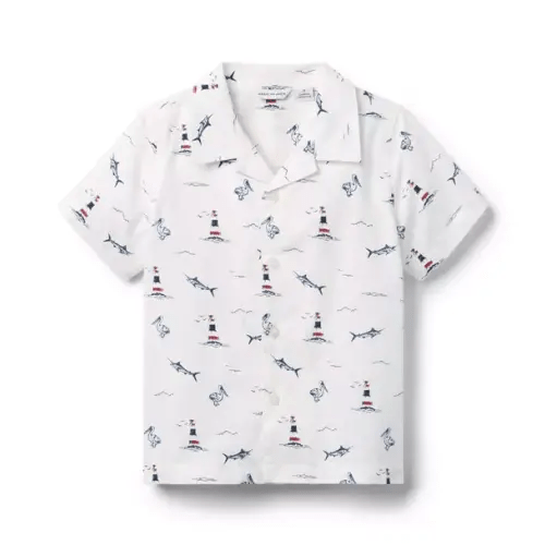 Boy Jet Ivory Nautical Icon The Cabana Shirt by Janie and Jack