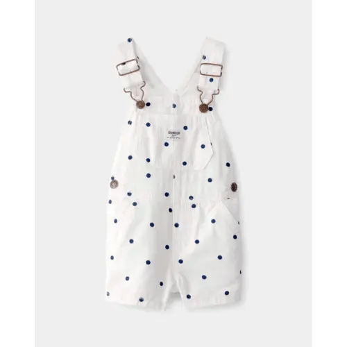 Baby Girl Polka Dot Shortall - White/Blue - OshKosh B'gosh | Carter's