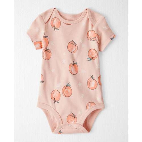 Baby Girl Organic Cotton Bodysuit in Peach Print | Carter's