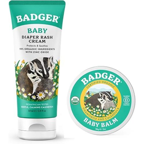 Badger Baby Diaper Rash Cream + Baby Balm
