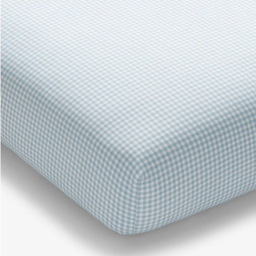 Ditsy Gingham Classic Cool Organic Cotton Percale Fitted Crib Sheet