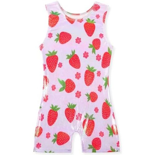 2 Pack Gymnastics Leotards for Girls Shiny Toddler Biketard Unitard Dance Tumbling Outfits