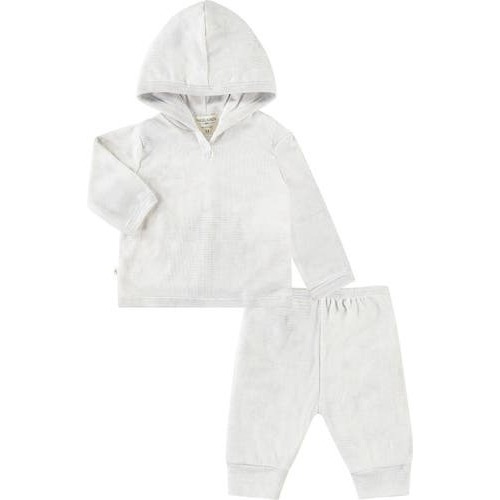 Marble Stripe Rib Hoodie & Leggings Set, 3-6M, Marble Gray