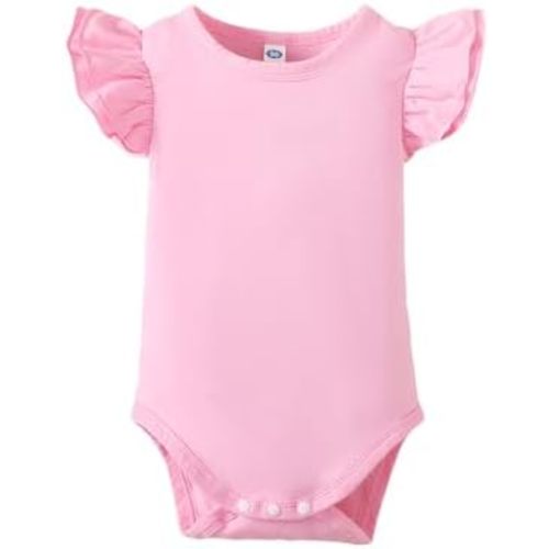 LYSMuch® | Pink Ruffle Sleeves Bodysuit