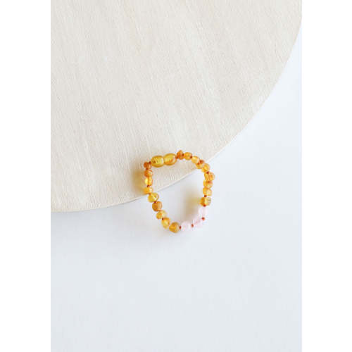 Raw Honey Baltic Amber + Rose Quartz || Anklet or Bracelet – CanyonLeaf