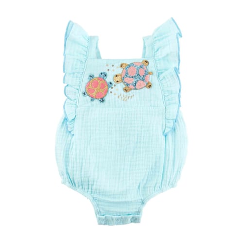 Glitter Turtle Baby Romper | Mud Pie