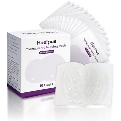 Hydrogel Nipple Pads for Sore Nipples, Rapid Pain Relief, 16 Count