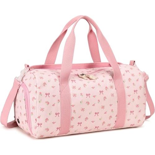 BTOOP Gym Duffle Bag for Women Girls, Sports Workout Travel Bag with Shoe Compartment, Weekender Bags Wet Pocket