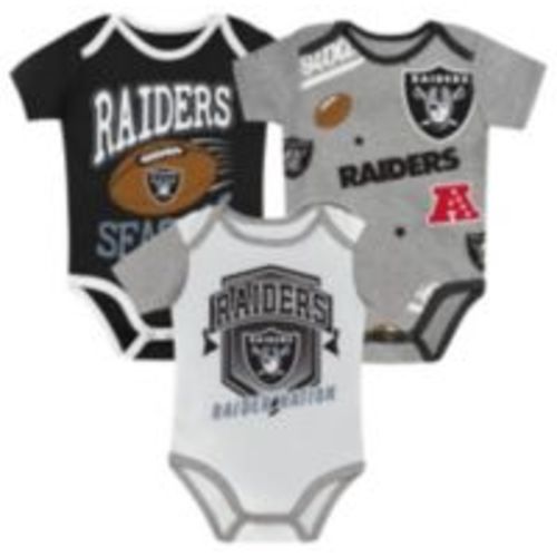 NFL Team Apparel Newborn Las Vegas Raiders 1st Round Pick 3-Pack Creeper Set | Dick's Sporting Goods