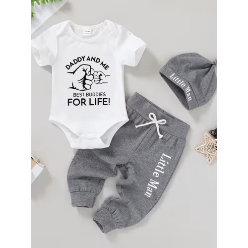 3pcs cute baby boy soft comfortable breathable letter - Temu