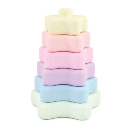 Hudson Baby Silicone Stacking Toy, Star, One Size