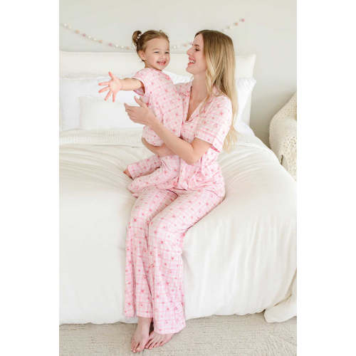 Women's Two Piece Bamboo Flare Lounge Set | Primrose Plaid