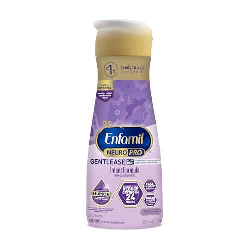 Enfamil NeuroPro Gentlease Ready-to-Feed Baby Formula, 32 Fl Oz | For Easing Fussiness,Crying, Gas, Spit-up in 24Hrs, Smaller Proteins for Easy Digestion, Brain Supporting DHA,Prebiotic Blend