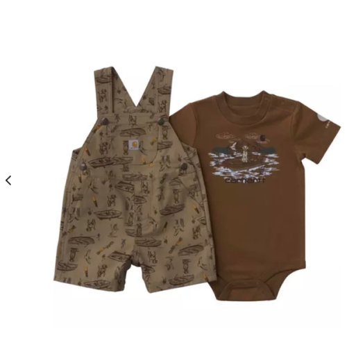 Baby Boys' Carhartt Canvas Printed Onesie and Shortalls Set