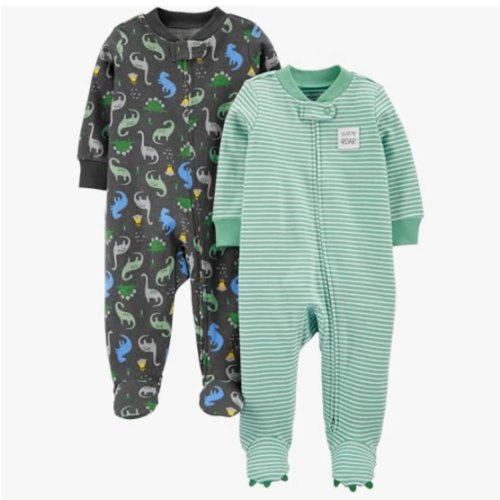 Simple Joys by Carter's Baby Boys' 2-Way Zip Thermal Footed Sleep and Play, Pack of 2