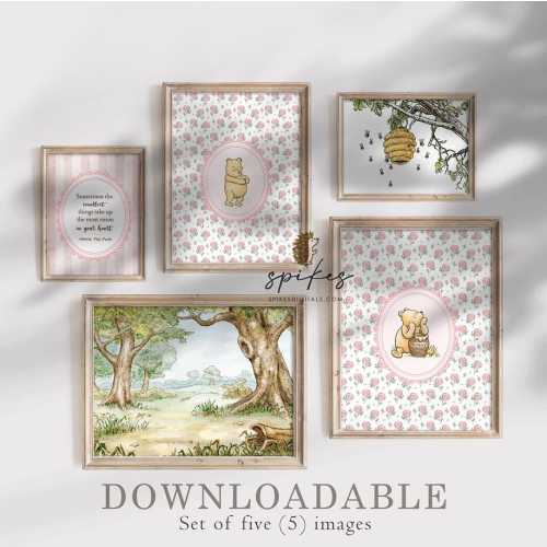DIGITAL DOWNLOAD - Set of Classic Winnie The Pooh Nursery Room Decor Wall / Baby Shower Birthday Gift / Digital File Only
