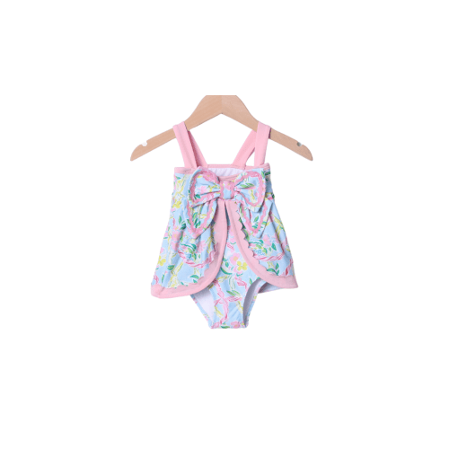 Pink Paradise Scalloped Bow Swimsuit