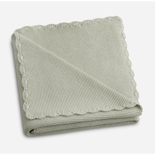 Cotton Knit Baby Blanket - Sage
