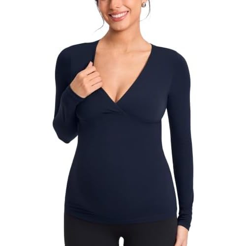 MOMANDA Crossover Maternity Nursing Tops