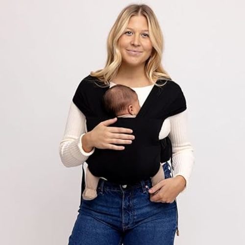 WildBird - Aerial Buckle Wrap - 0-6 Months - Large (L-4XL) Raven - Newborn Baby Carrier - Front Carry - Soft Fabric, Straps, Head Support, Padded Waist Belt - Baby Essentials - New Mom Gifts