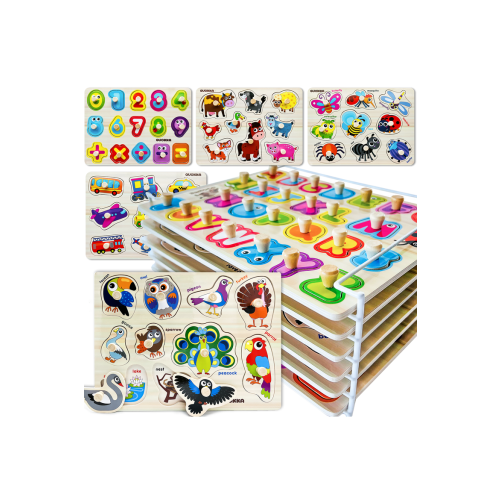 Wooden Puzzle Board Set for Toddlers