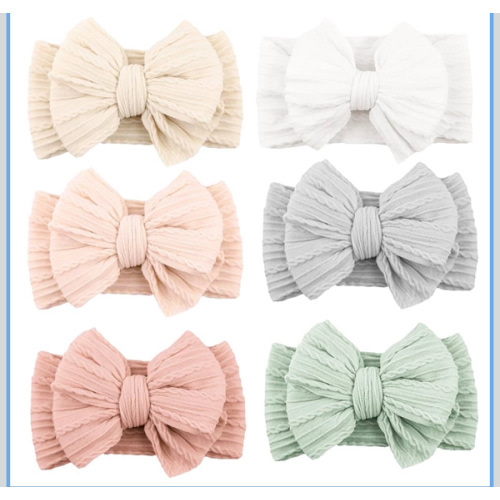 Niceye Handmade Baby Headbands Soft Stretchy Nylon Hair Bands with Bows for Newborn Infant Baby Toddler Girls