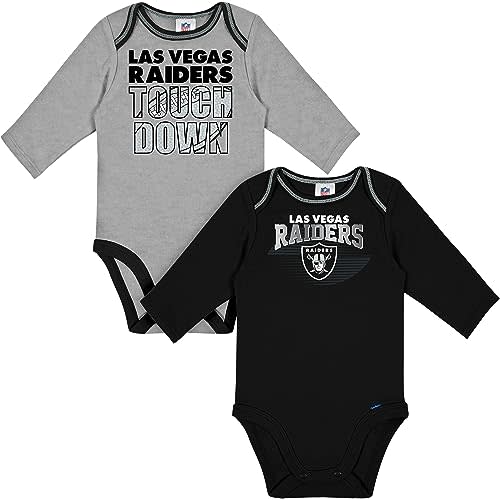 Gerber NFL unisex-baby Nfl Team 2 Pack Long Sleeve Onesie Bodysuit