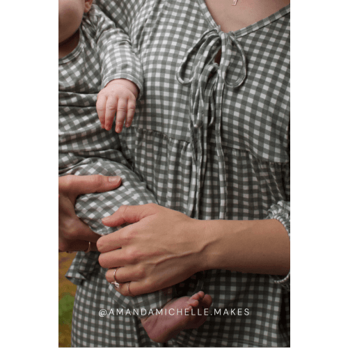 Green Gingham Baby Sleep Set