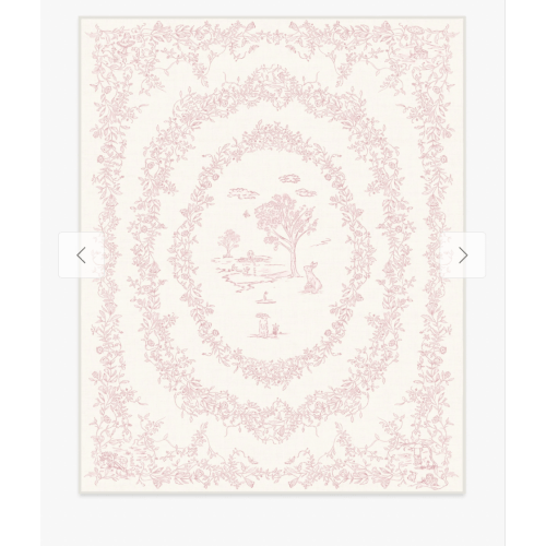 Bashful Bunny Toile Pink Rug | Ruggable US