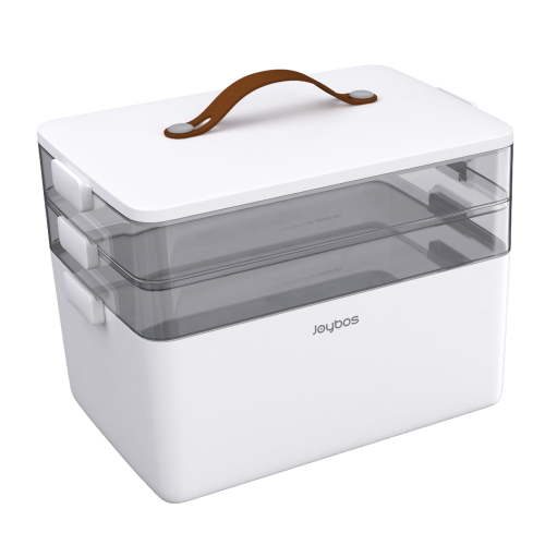 3-Tier Medicine Organizer - Portable Medicine Cabinet with Leather Handle, Empty First Aid Kit for Home