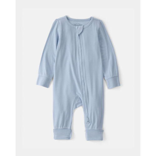 Baby Boy 2-Way Zip PurelySoft Sleep & Play Pajama - Blue- Size 3 Month | Carter's